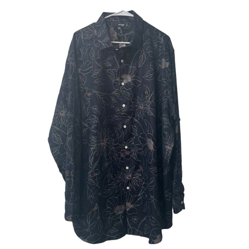 Murano Button Down Long Sleeve Shirt Size 3XT NWT Classic‎ Floral City Slim Fit